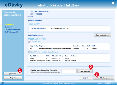 SMS autentikace: zaslání podání pomocí SMS kódu. SMS autentikace: zaslání podání pomocí SMS kódu.